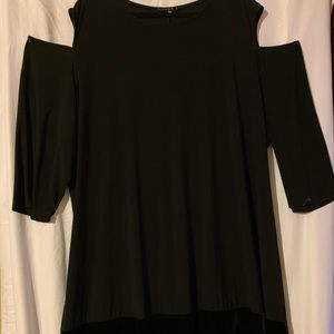 Tiana B Black Cold Shoulder Tunic Size 4x